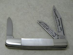 Fight'n Rooster Pearl Stockman Knife The Invisible Empire Knights of the KKK c.1981