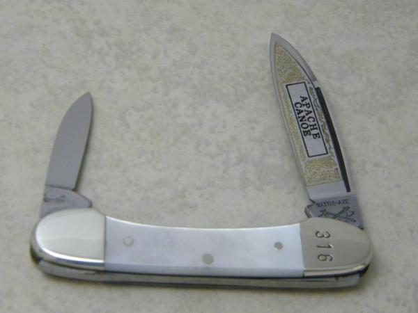 Battle Axe Brand Hickey & Shouse Germany Pearl Apache Canoe Knife Battle Axe Brand Hickey & Shouse Germany Pearl Apache Canoe Knife