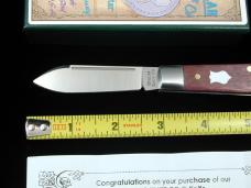 Dollar Knife Co. Smooth Blood Wood with White Shield Jack Knife NIB from Cooper Cutlery USA BW-WS