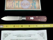 Dollar Knife Co. Smooth Blood Wood with White Shield Jack Knife NIB from Cooper Cutlery USA BW-WS