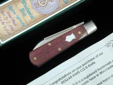 Dollar Knife Co. Smooth Blood Wood with White Shield Jack Knife NIB from Cooper Cutlery USA BW-WS