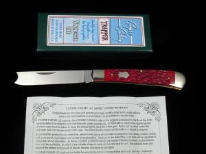 Cooper Cutlery Red Jigged Bone Razor Trapper Knife NIB Made in USA 5119RJBZ 2025