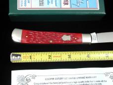 Cooper Cutlery Red Jigged Bone Razor Trapper Knife NIB Made in USA 5119RJBZ 2025