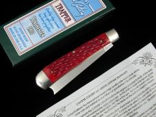 Cooper Cutlery Red Jigged Bone Razor Trapper Knife NIB Made in USA 5119RJBZ 2025