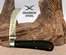 SHAPLEIGH  HARDWARE HAWKBILL POCKET KNIFE  WOOD HANDLES CARBON STEEL (22)