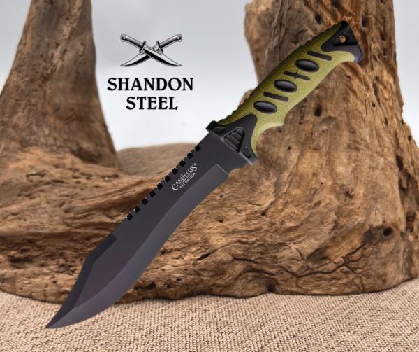 Camillus Titanium 420 Stainless Steel 7" bladeFull Tang Indulge Machete w/Sheath Camillus Titanium 420 Stainless Steel 7" bladeFull Tang Indulge Machete w/Sheath