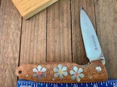 Mcusta Custom Premier Series Wood Inlayed with Metal Flowers VG-10 San Mai Blade