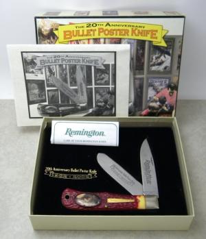 Remington USA Delrin 20th Anniversary 1982-2002 Bullet Poster Jumbo Trapper Knife in Box
