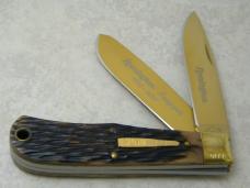 Remington USA 2002 R1123 Bone Gold Blade 20th Anniversary Trapper Knife in Box