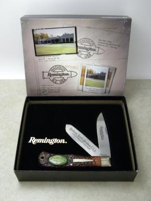 Remington Madison NC USA New Tang Stamp Series Delrin 1st Production Run Jumbo Trapper Knife in Box