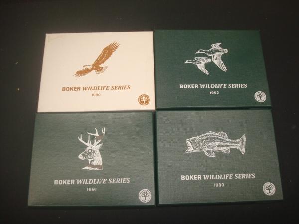 BOKER WILDLIFE SERIES 1990-91-92-93 LIMITED EDITION NEW IN BOX