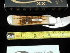 Case xx Amber Peachseed Jigged Bone Russlock Knife 00260 USA Made NIB 61953L SS 2025