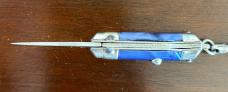 Bambi Mini Keychain Switchblade Knife, Blue Swirl Handle, Made By Farfalli In Italy, Unused