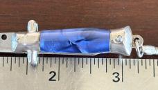 Bambi Mini Keychain Switchblade Knife, Blue Swirl Handle, Made By Farfalli In Italy, Unused