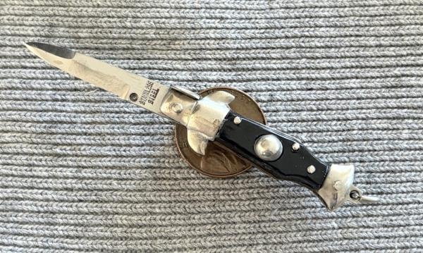 60’s Mini Keychain Switchblade Knife, Stainless Steel Mark, Japan 60’s Mini Keychain Switchblade Knife, Stainless Steel Mark, Japan