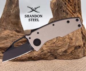 Demko Nano Shark Lock Stealth Gray Aluminum 19243 CPM-20CV Folding Pocket Knife