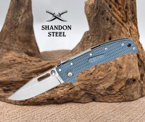 Demko Knives AD20.5 - Gray Grivory - Stonewashed AUS10A Clip Point Shark Lock 09622