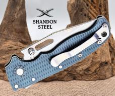 Demko Knives AD20.5 - Gray Grivory - Stonewashed AUS10A Clip Point Shark Lock 09622