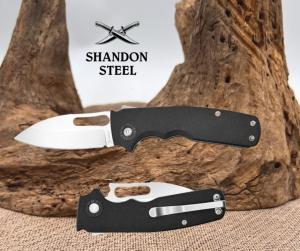 Demko Knives Shark Cub Slicer Shark Knife Stonewash AUS10A Blade Black GRN 19207