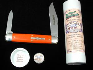Great Eastern Cutlery GEC Smooth Ember Orange Micarta Texas Stogie Knife NIT 981226 Made In USA