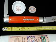 Great Eastern Cutlery GEC Smooth Ember Orange Micarta Texas Stogie Knife NIT 981226 Made In USA