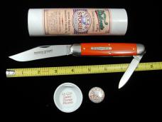 Great Eastern Cutlery GEC Smooth Ember Orange Micarta Texas Stogie Knife NIT 981226 Made In USA