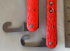 2 Orange Paratrooper Switchblade Knives, Schrade Walden and Logan Smyth