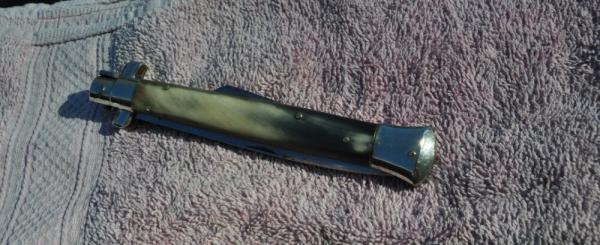 Italian Manual Early Alamo Patent 77431 5 1/2" Closed Signs Of Use Locks Tight Horn Intact