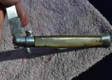 Italian Manual Early Alamo Patent 77431 5 1/2" Closed Signs Of Use Locks Tight Horn Intact