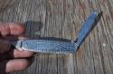 Bonsa Solingen Germany Hammered Handles Silver Plated 3 7/8" Closed, Mint 50s-60s Mirrored Finish