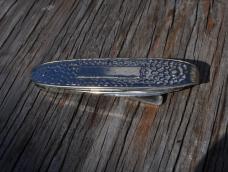 Bonsa Solingen Germany Hammered Handles Silver Plated 3 7/8" Closed, Mint 50s-60s Mirrored Finish
