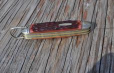 Robeson Pre 1965 4 Blade Camp Knife Near Mint Strawberry Delrin Robeson Shield