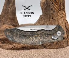 Viper Oniro Crossbar Lock Gold Carbon Fiber Folding MagnaCut PocketKnife 6014FCG