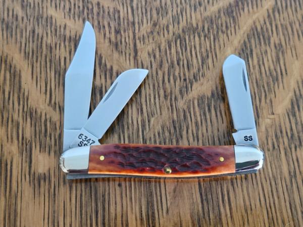 Case XX USA 6347 SH SP SSP 3 Blade Bone Handle Stockman Knife 3 dot (1998 box) Case XX USA 6347 SH SP SSP 3 Blade Bone Handle Stockman Knife 3 dot (1998 box)