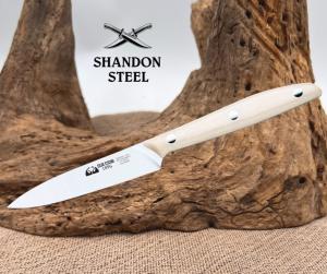 Due Cigni Paring Kitchen Knife 3.94" Stainless Steel Blade White Handle Italy