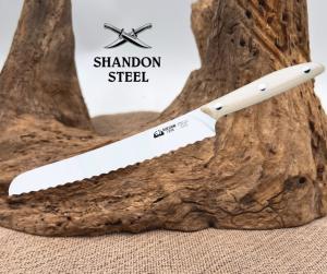 Due Cigni Kitchen BREAD KNIFE 2C 1011 W 8.86" Blade White Handle Italy