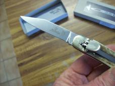 Hubertus Knife Solingen, Germany Size 10 Medium Clip-Point Genuine Stag/Antler NIB