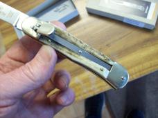 Hubertus Knife Solingen, Germany Size 10 Medium Clip-Point Genuine Stag/Antler NIB