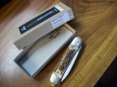 Hubertus Knife Solingen, Germany Large Size 11 Spear-Point Blade Genuine Stag/Antler NIB