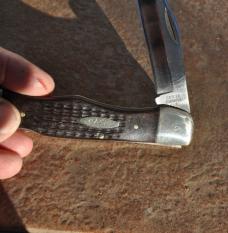 Case XX Stainless US 3 Dot 6165-L SAB SSP Lightly Used LocksTight Jigged Wood Lanyard Hole 