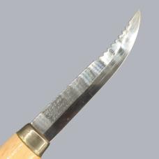 Vintage 1990s Finnish Kuusamo Puukko Knife with Masur Birch Handle #8666