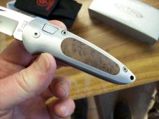 Boker Top lock ll Automatic Thuya Wood Inserts Very Fast W/Sheath & Box UNUSED!