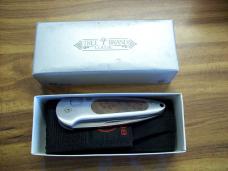 Boker Top lock ll Automatic Thuya Wood Inserts Very Fast W/Sheath & Box UNUSED!
