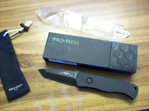Pro-Tech Emerson All Black Tactical Tanto CQC7 CPM S45VN Automatic UNUSED W/Box & Pouch
