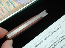 Dollar Knife Co. Smooth Blood Wood with Red Shield Jack Knife NIB from Cooper Cutlery USA BW-RS