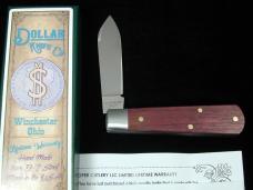 Dollar Knife Co. Smooth Blood Wood with Red Shield Jack Knife NIB from Cooper Cutlery USA BW-RS