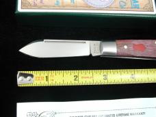 Dollar Knife Co. Smooth Blood Wood with Red Shield Jack Knife NIB from Cooper Cutlery USA BW-RS