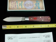 Dollar Knife Co. Smooth Blood Wood with Red Shield Jack Knife NIB from Cooper Cutlery USA BW-RS