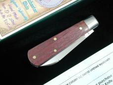 Dollar Knife Co. Smooth Blood Wood with Red Shield Jack Knife NIB from Cooper Cutlery USA BW-RS