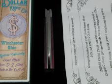 Dollar Knife Co. Smooth Blood Wood with Red Shield Jack Knife NIB from Cooper Cutlery USA BW-RS